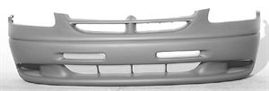 Picture of 1999-2000 Dodge Caravan w/o fog lamps; Base/SE; textrued finish; dark gray bottom Front Bumper Cover
