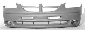 Picture of 1999-2000 Dodge Caravan w/o fog lamps; LE; textured finish; gray bottom Front Bumper Cover