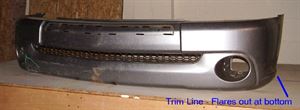 Picture of 2004-2006 Toyota Tundra Pickup w/plastic bumper; Double Cab; SR5; w/wheel opening moldings Front Bumper Cover